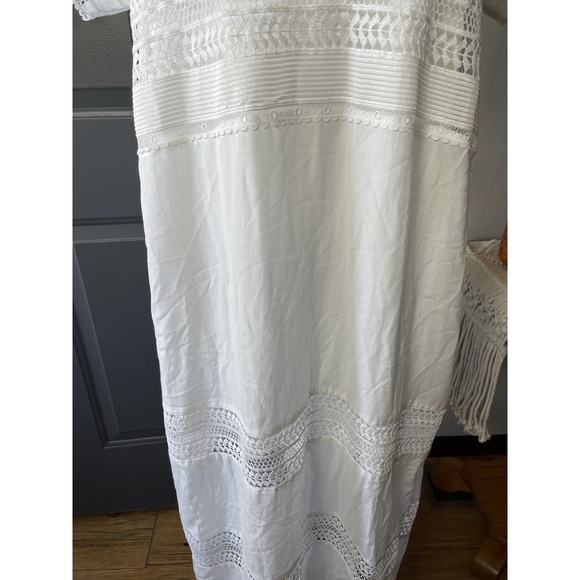 Banana Republic AURIENE LACE MAXI DRESS,White SIZE XL New! Cottagecore Beach - Picture 3 of 13